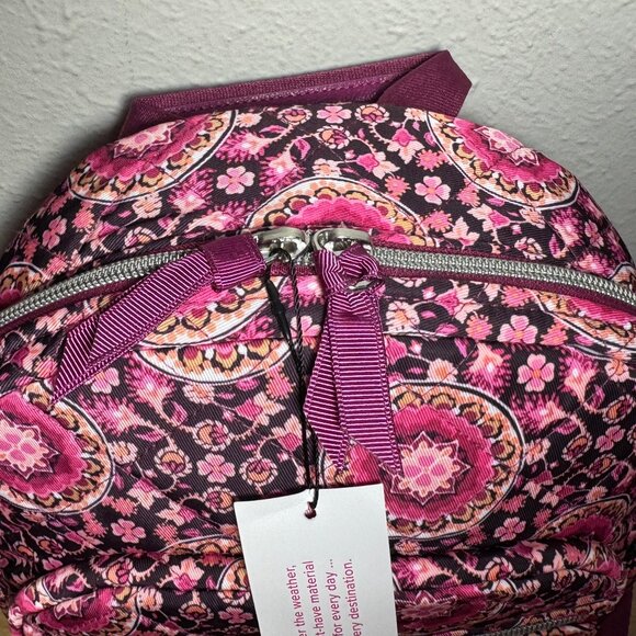 Share Vera Bradley Small Backpack in Performance Twill Raspberry Medallion NWT - Picture 12 of 13
